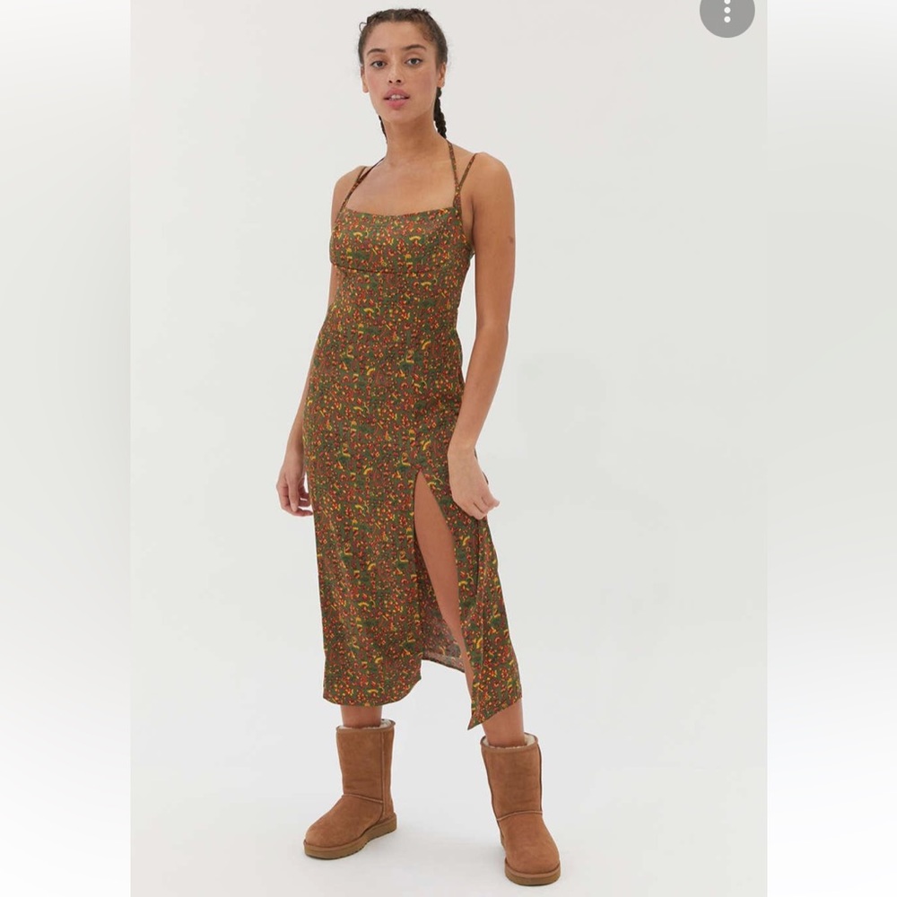 Urban Outfitters Sasha Midi Satin Slip Dress (Size M)